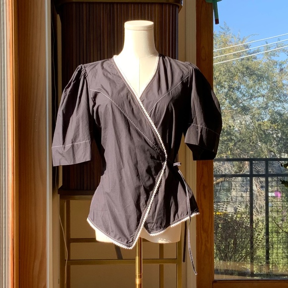 Gianni Cotton Wrap Top - Picture 5 of 11